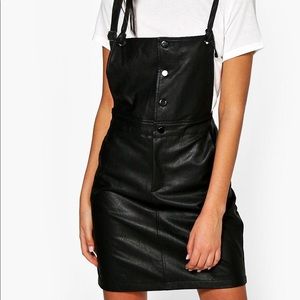 Faux leather mini dress